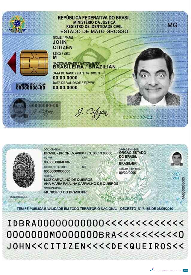Download Brazil ID template (from 2009) Photoshop template